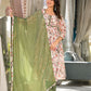 Rajwada Cream  Printed Georgette Stitched Kurta Set For Women