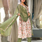 Rajwada Cream  Printed Georgette Stitched Kurta Set For Women