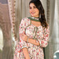 Rajwada Cream  Printed Georgette Stitched Kurta Set For Women