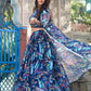 Rajwada Blue Georgette Printed Co-ord set For Women