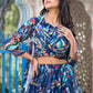 Rajwada Blue Georgette Printed Co-ord set For Women