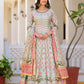 Rajwada Light Green Silk Blend Printed Stitched Gown For Women