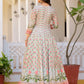 Rajwada Light Green Silk Blend Printed Stitched Gown For Women