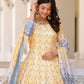 Rajwada Yellow Silk Blend Printed Stitched Gown For Women