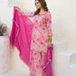 Rajwada Pink Georgette Embellished Stiched Kurta Set For Women