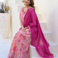 Rajwada Pink Georgette Embellished Stiched Kurta Set For Women