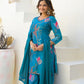 Rajwada Blue Georgette Embellished Stiched Kurta Set For Women