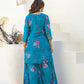Rajwada Blue Georgette Embellished Stiched Kurta Set For Women