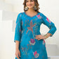Rajwada Blue Georgette Embellished Stiched Kurta Set For Women