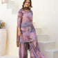 Rajwada Mauve Georgette Embellished Stiched Kurta Set For Women