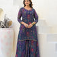 Rajwada Purple Georgette Embellished Stiched Kurta Set For Women