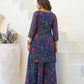 Rajwada Purple Georgette Embellished Stiched Kurta Set For Women