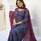 Rajwada Purple Georgette Embellished Stiched Kurta Set For Women