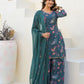 Rajwada Teal Green Georgette Embellished Stiched Kurta Set For Women