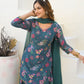 Rajwada Teal Green Georgette Embellished Stiched Kurta Set For Women