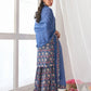 Rajwada Blue Muslin Printed Stitched Kurta Set For Women