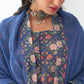 Rajwada Blue Muslin Printed Stitched Kurta Set For Women