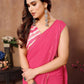 Rajwada Pink Georgette Ready To Wear Saree With Unstitched Blouse For Women
