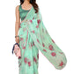 Rajwada Designer Light Blue Printed Ready-to-Wear Saree with Unstitched Blouse for Women