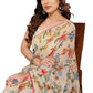 Rajwada Designer Off White Printed Ready-to-Wear Saree with Unstitched Blouse for Women