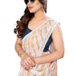 Rajwada Designer Orange Printed Ready-to-Wear Saree with Unstitched Blouse for Women