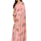 Rajwada Designer Peach Printed Ready-to-Wear Saree with Unstitched Blouse for Women