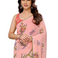 Rajwada Designer Peach Printed Ready-to-Wear Saree with Unstitched Blouse for Women