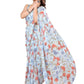 Rajwada Designer Blue Printed Ready-to-Wear Saree with Unstitched Blouse for Women