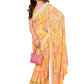 Rajwada Designer Yellow Printed Ready-to-Wear Saree with Unstitched Blouse for Women