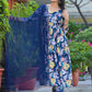 Rajwada Blue Cotton Printed Stitched Kurta Set For Women