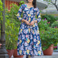 Rajwada Blue Cotton Printed Stitched Kurta Set For Women