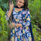 Rajwada Blue Cotton Printed Stitched Kurta Set For Women