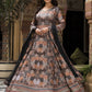 Rajwada Black Silk Stitched Gown with Dupatta For Women