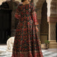 Rajwada Green Silk Stitched Gown with Dupatta For Women