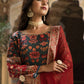 Rajwada Green Silk Stitched Gown with Dupatta For Women