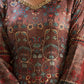 Rajwada Brown Silk Stitched Gown with Dupatta For Women