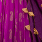 Rajwada Purple Rayon Gold Foil Work Gown with Dupatta for Women