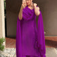 Rajwada Purple Georgette Stitched Kurta Set For Women