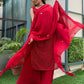 Rajwada Red Georgette Stitched Kurta Set For Women