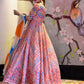 Rajwada Multi Silk Blend Printed Gown with Dupatta For Women