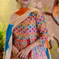 Rajwada Multi Silk Blend Printed Gown with Dupatta For Women