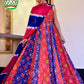 Rajwada Multi Silk Blend Printed Gown with Dupatta For Women
