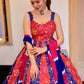 Rajwada Multi Silk Blend Printed Gown with Dupatta For Women