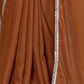 Rajwada Brown Georgette Plain Saree With Unstitched Blouse For Women