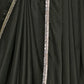 Rajwada Dark Green Georgette Plain Saree With Unstitched Blouse For Women