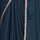 Rajwada Teal Blue Georgette Plain Saree With Unstitched Blouse For Women