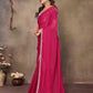 Rajwada Pink Georgette Plain Saree With Unstitched Blouse For Women