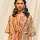 Rajwada Light Green Silk Printed Stitched Indo Western Kaftan For Women