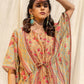 Rajwada Light Green Silk Printed Stitched Indo Western Kaftan For Women