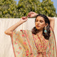 Rajwada Light Green Silk Printed Stitched Indo Western Kaftan For Women
